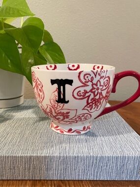 Dutch Wax Anthropologie Monogram “T” Mug by Coastline Imports –Floral Boho Style